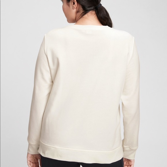 NWT Gap Lpogo Crewneck Sweatshirt True Black Medium - Picture 3 of 4